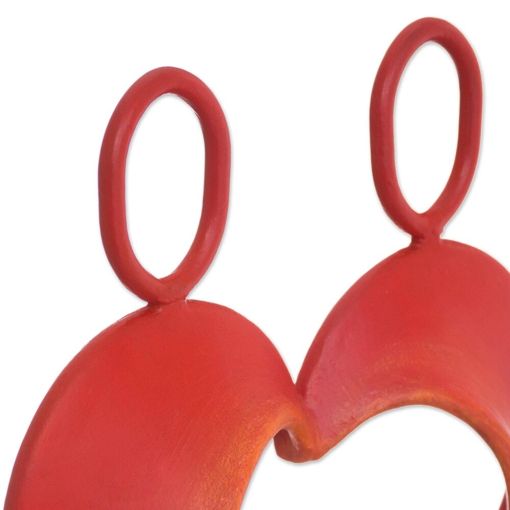 Novica Handmade Our Heart In Red Steel Sculpture