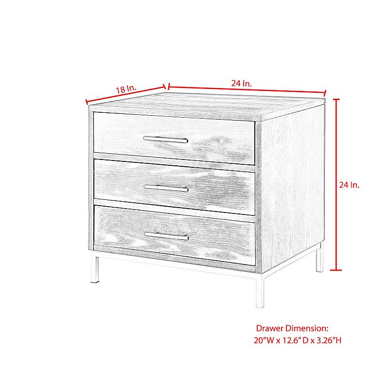 Ventura Side Table 3 Drawers