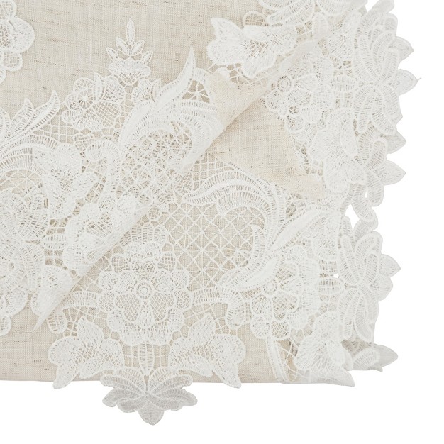 Saro Lifestyle Table Runner With Lace Border Design