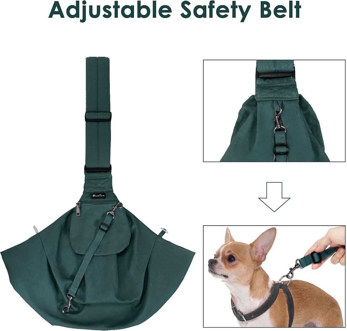 SlowTon Hands-Free Padded and Adjustable Sling Dog and Cat Carrier