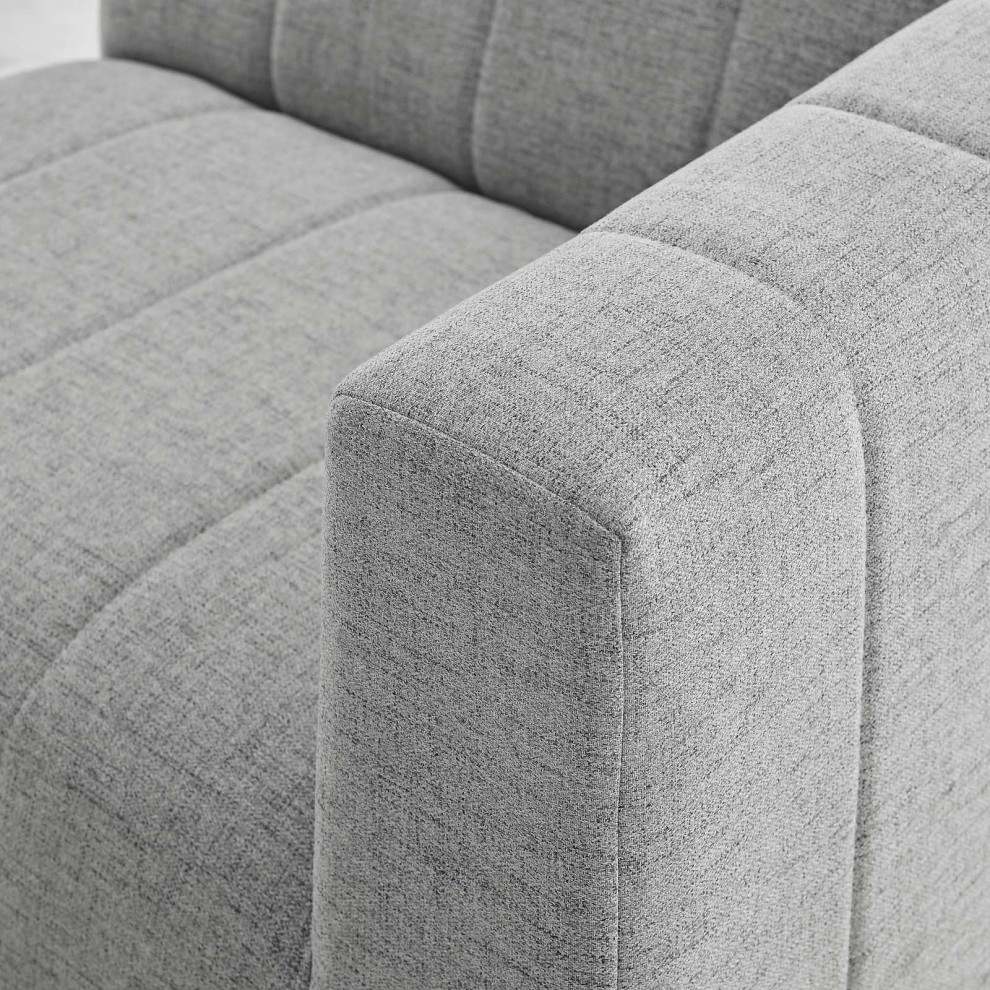 Bartlett Upholstered Fabric Upholstered Fabric 5Piece Sectional Sofa Light Gray   Transitional   Sectional Sofas   by Morning Design Group  Inc  Houzz