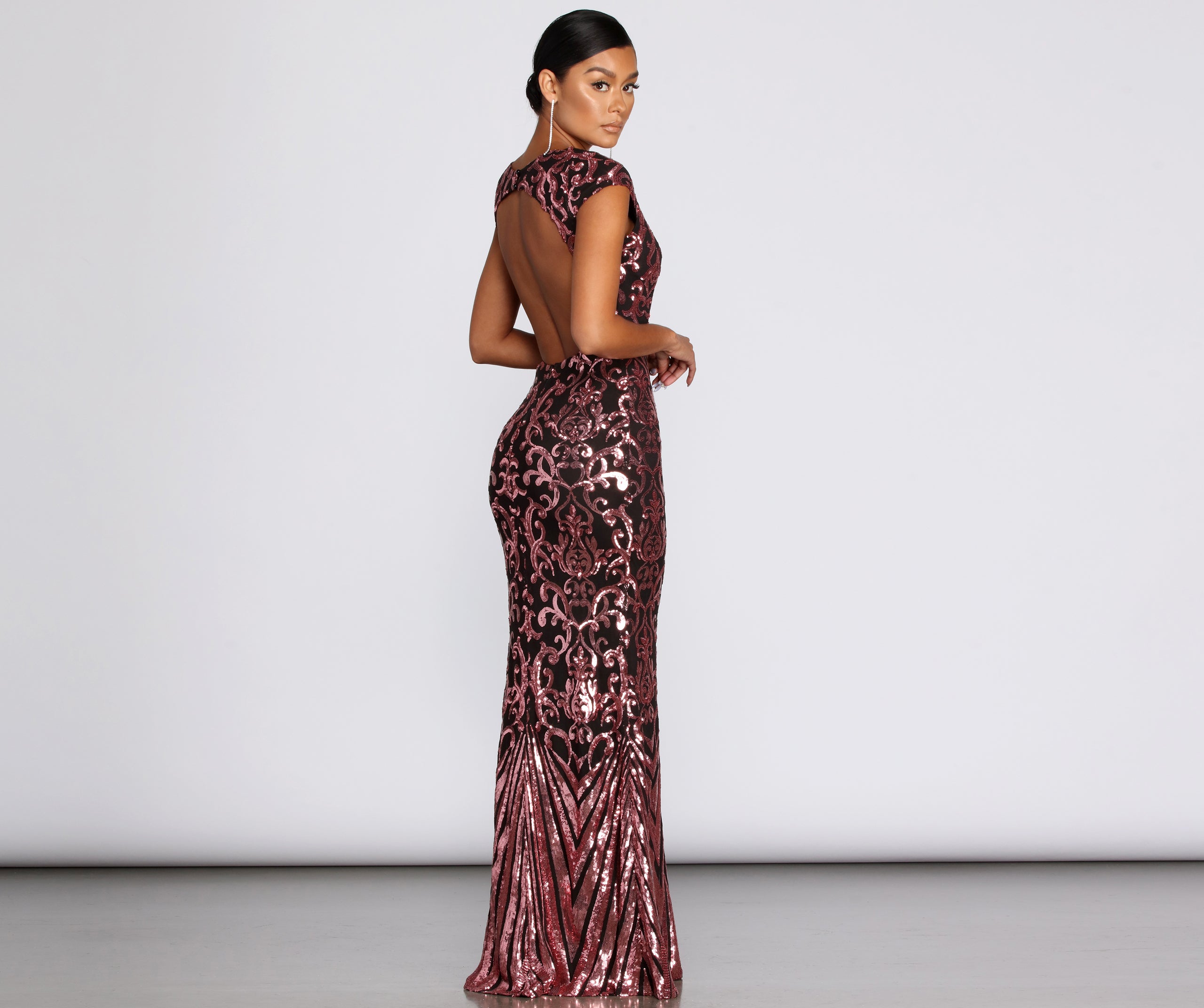 Elsie Formal Open Back Sequin Dress