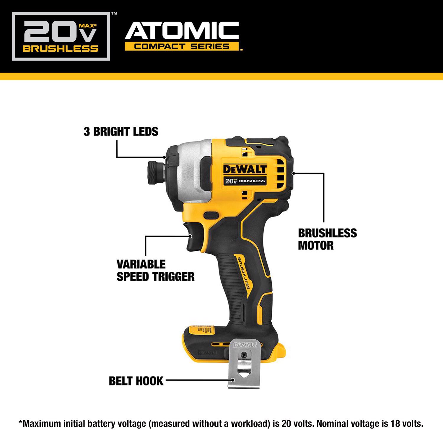 DW 20V MAX Atomic 20 V Cordless Brushless 2 Tool Combo Kit