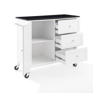 CROSLEY FURNITURE Soren White Kitchen Island with Black Granite Top KF30090BG-WH