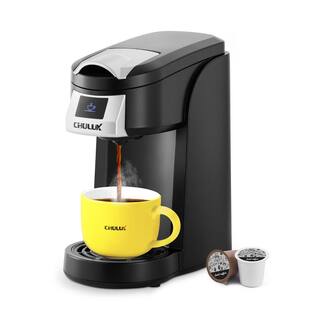 Edendirect Rebin One Cup Matte Black Single Serce Coffee Maker for Capsule K-Cup Pod Reusable Filter with Automatic Shut-Off HJRY23040101