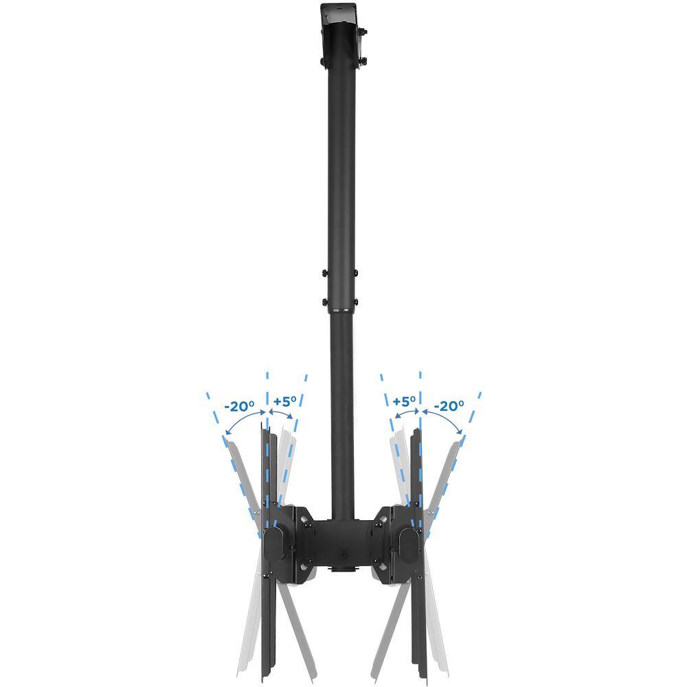 Mount-It 37 in. - 70 in. Dual Full Motion TV Ceiling Mount with 20-Degree Tilt 198 lbs. Load Capacity MI-510