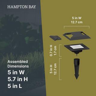 Hampton Bay Low Voltage Landscape Black Square In Ground WellDeck Light with 1.8-Watt 150 lumen Integrated LED LDS-WS2BL3000K