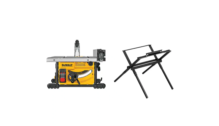 DEWALT DWE7485 15 Amp Corded 8-1/4 in. Compact Jobsite Tablesaw with Compact Table Saw DW7451 Stand