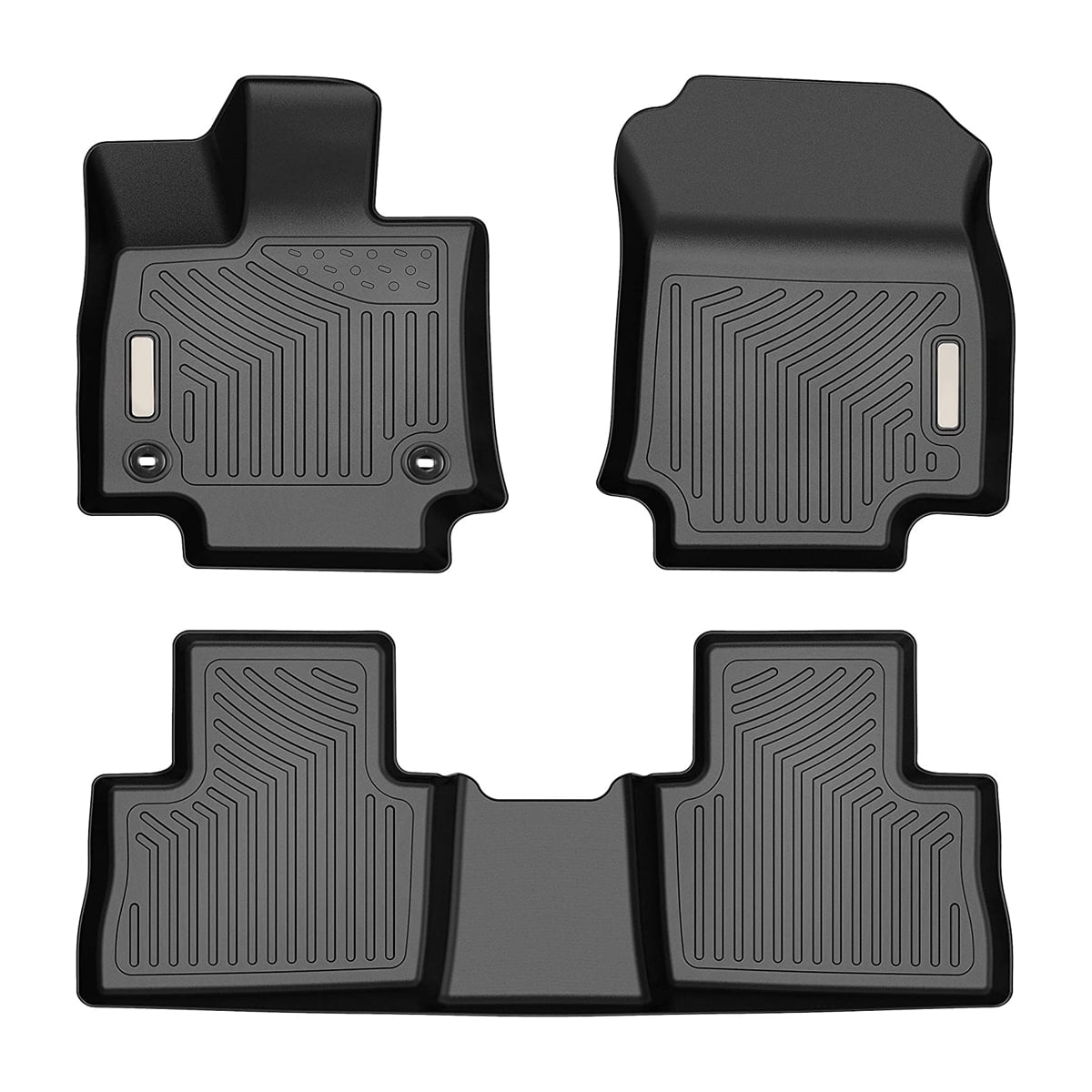 Ledkingdomus TPE Rubber Front and Rear for 19- 22 Toyota RAV4 Floor Mats Set， All-Weather Protection