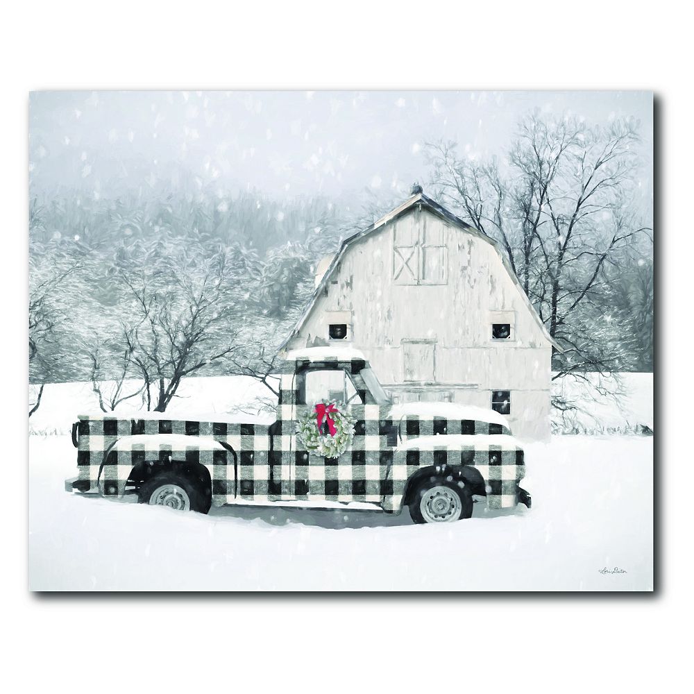 COURTSIDE MARKET Checkered Country Christmas Canvas Wall Art