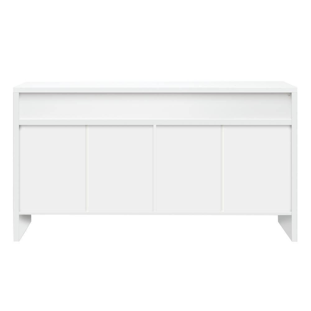 60 in. W x 15 in. D x 34 in. H White MDF Ready to Assemble Comtemporary Kitchen Storage Cabinet with 3 Drawers mnjwyfarmsink5