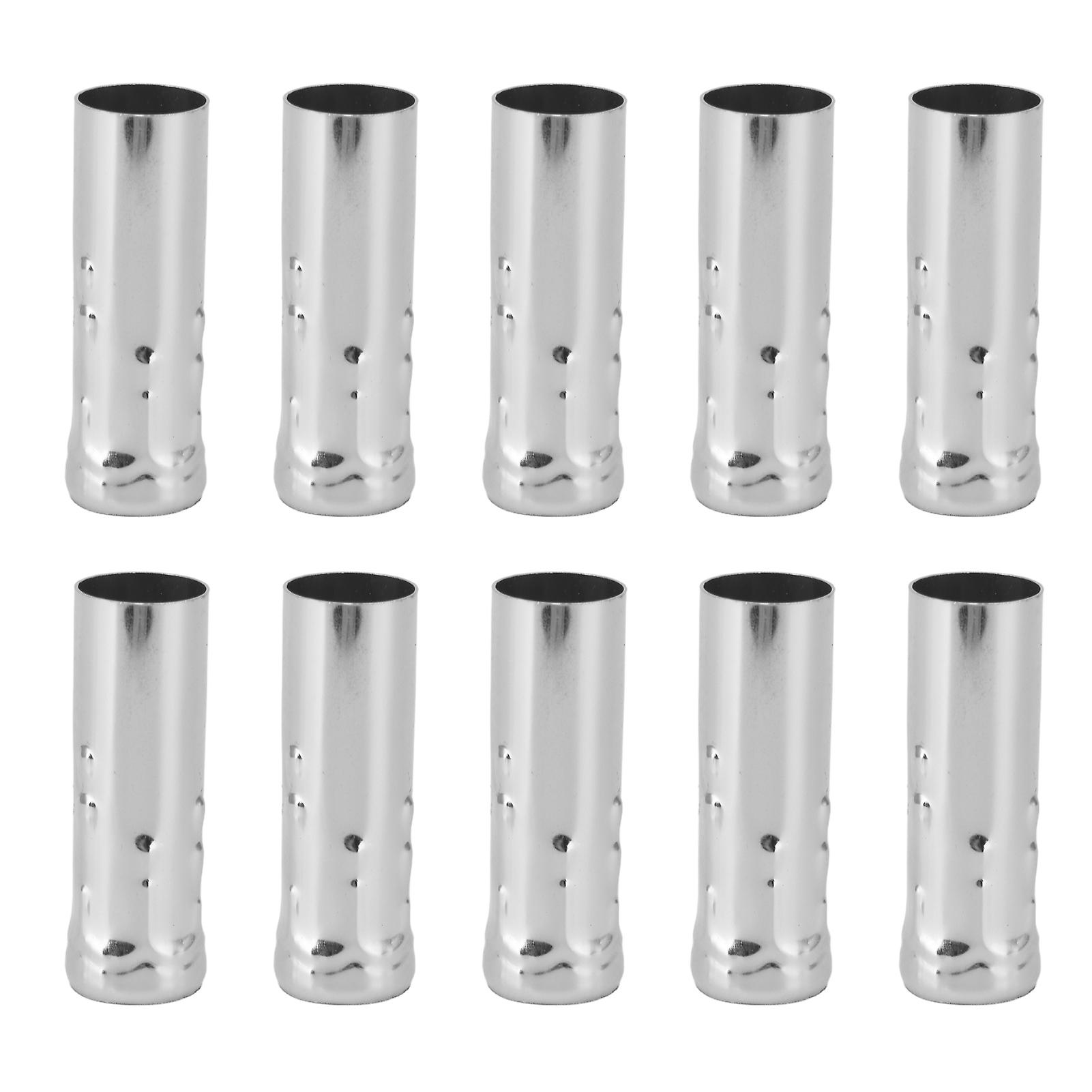 10pcs E14 Metal Tube For Candle Lamp Holder Lamp Base Lighting Accessories 25x80mm Chrome