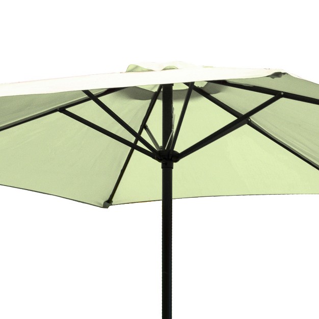 Four Seasons Courtyard 9 Foot Patio Market Umbrella Round Polyester Fabric Outdoor Backyard Shaded Canopy With Crank Life And Auto Tilt Seafoam Grean