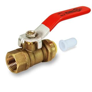 The Plumber's Choice 12 in. Push x Female Full Port Ball Valve Water Shut Off for PEX Copper and CPVC Piping 12UPBVF