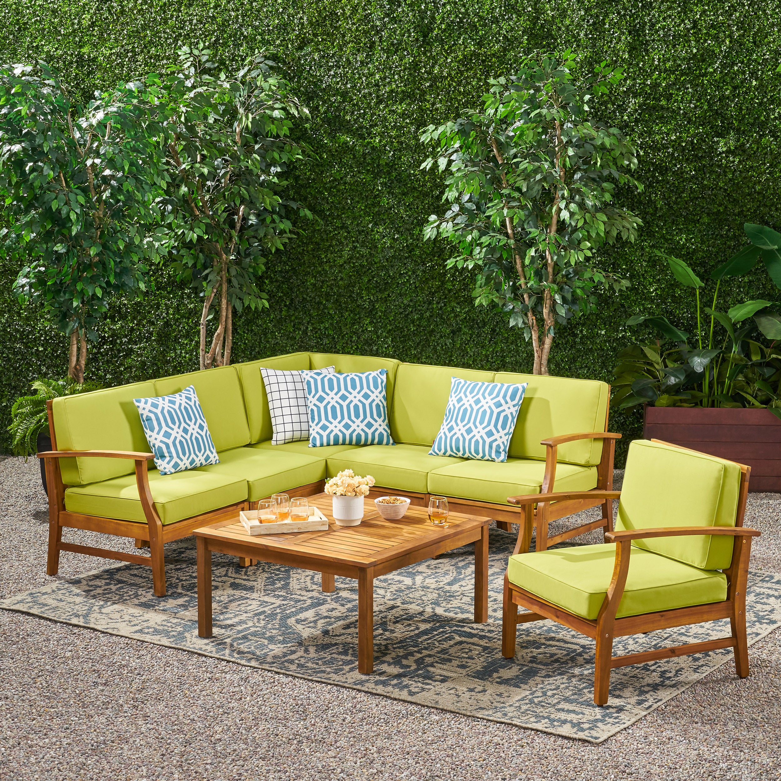 Capri 6-Seater Outdoor Wooden Sectional