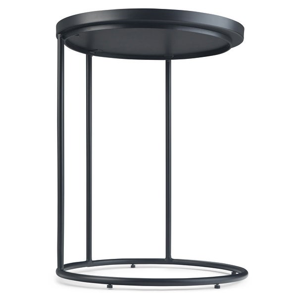 WYNDENHALL Lipton Industrial 18 inch Wide Metal Accent Side Table in Black， Fully Assembled - 18