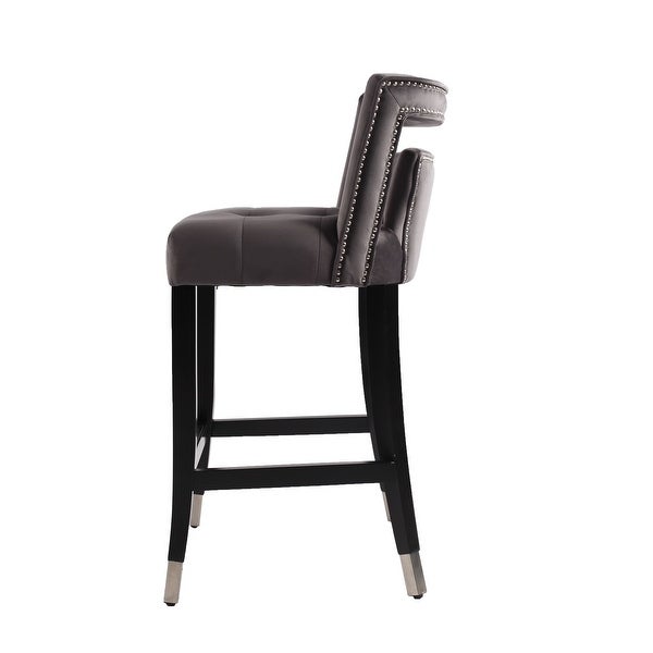 Suede Velvet Barstool with nailheads Living Room Chair