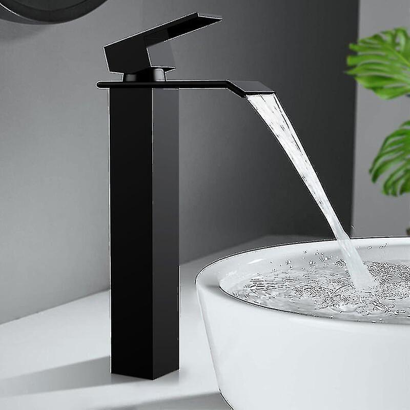 Waterfall Bathroom Faucet Basin Mixer Tap High Spout Stainless Steel Hand Basin Faucets For Bathroom