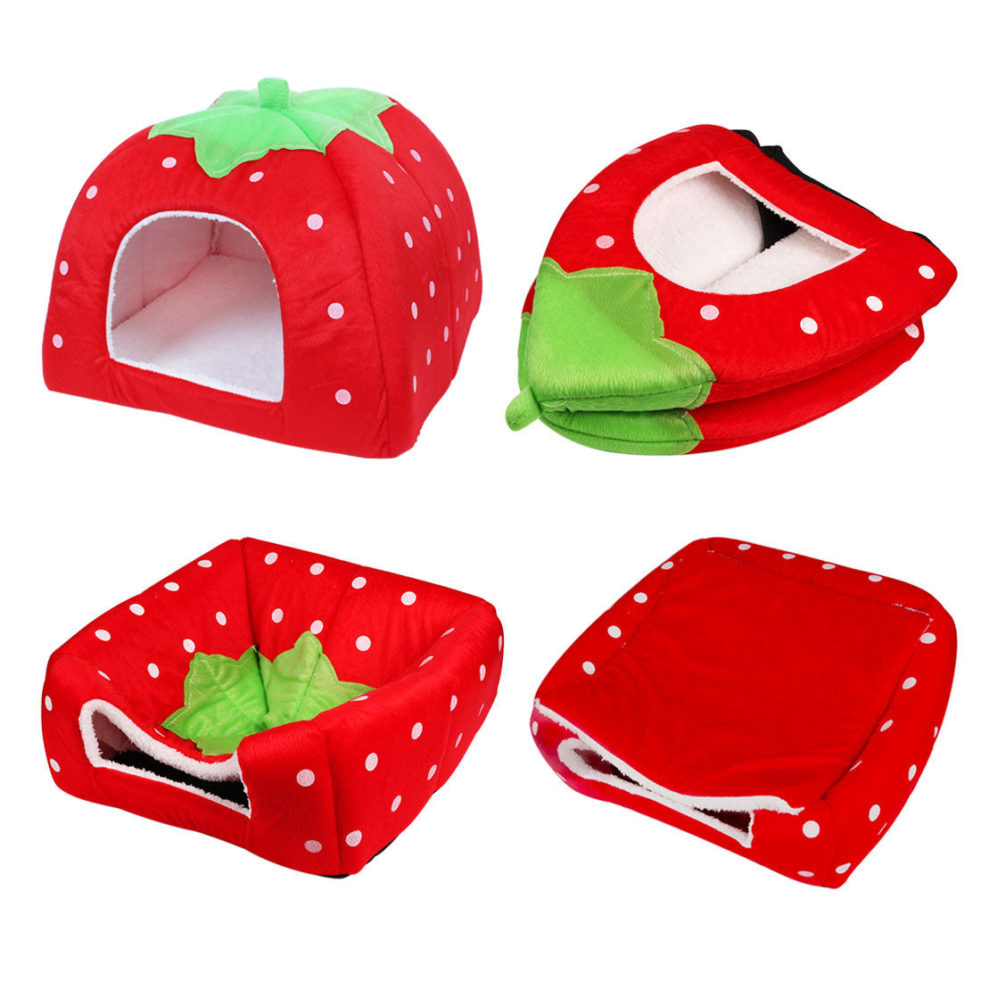 Foldable Strawberry Pet Dog Cat Bed Doggy Kennel House Puppy Basket Pat L