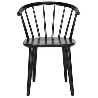 SAFAVIEH Blanchard Black Wood Dining Chair (Set of 2) AMH8512A-SET2