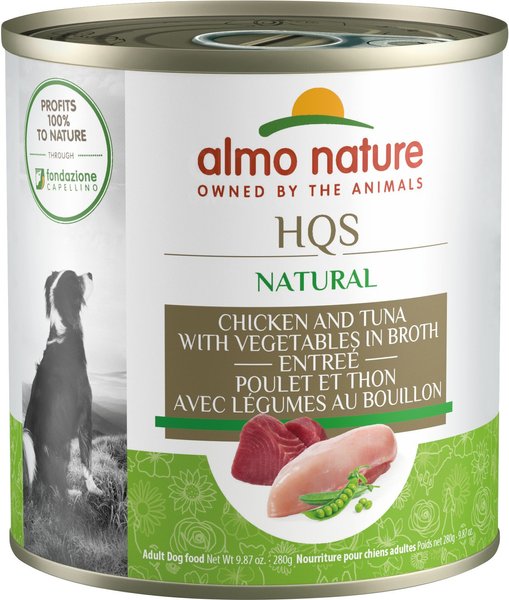 Almo Nature HQS Natural Chicken and Tuna with Vegetables Canned Dog Food