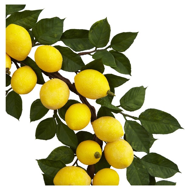 Lemon Wreath 24 quot Nearly Natural