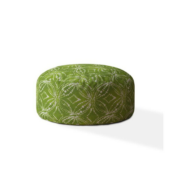 Indoor RIGEL Green Round Zipper Pouf   Stuffed   E...