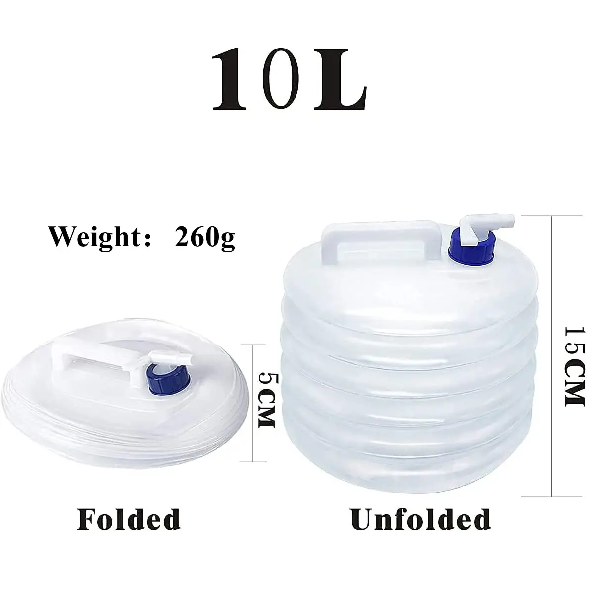 Water container with Tap Collapsible Water Container 5L 10L 15L for Camping Hiking Climbing or Other Travel Outdoor Activities