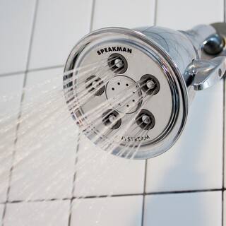 Speakman 3-Spray 4.1 in. Single Wall MountHigh Pressure Fixed Adjustable Shower Head in Polished Chrome S-2005-HB