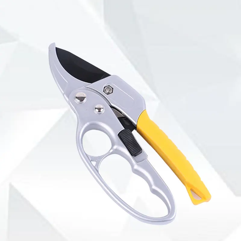 One Hand Garden Shears Gardening Hand Tools Tree Trimmers with Rubber Handles Pruning Scissors with Titanium Coated