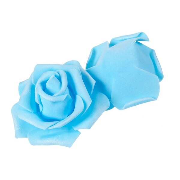 100Pack Blue Rose Artificial Flower Heads for Wedding Home Party Decorations