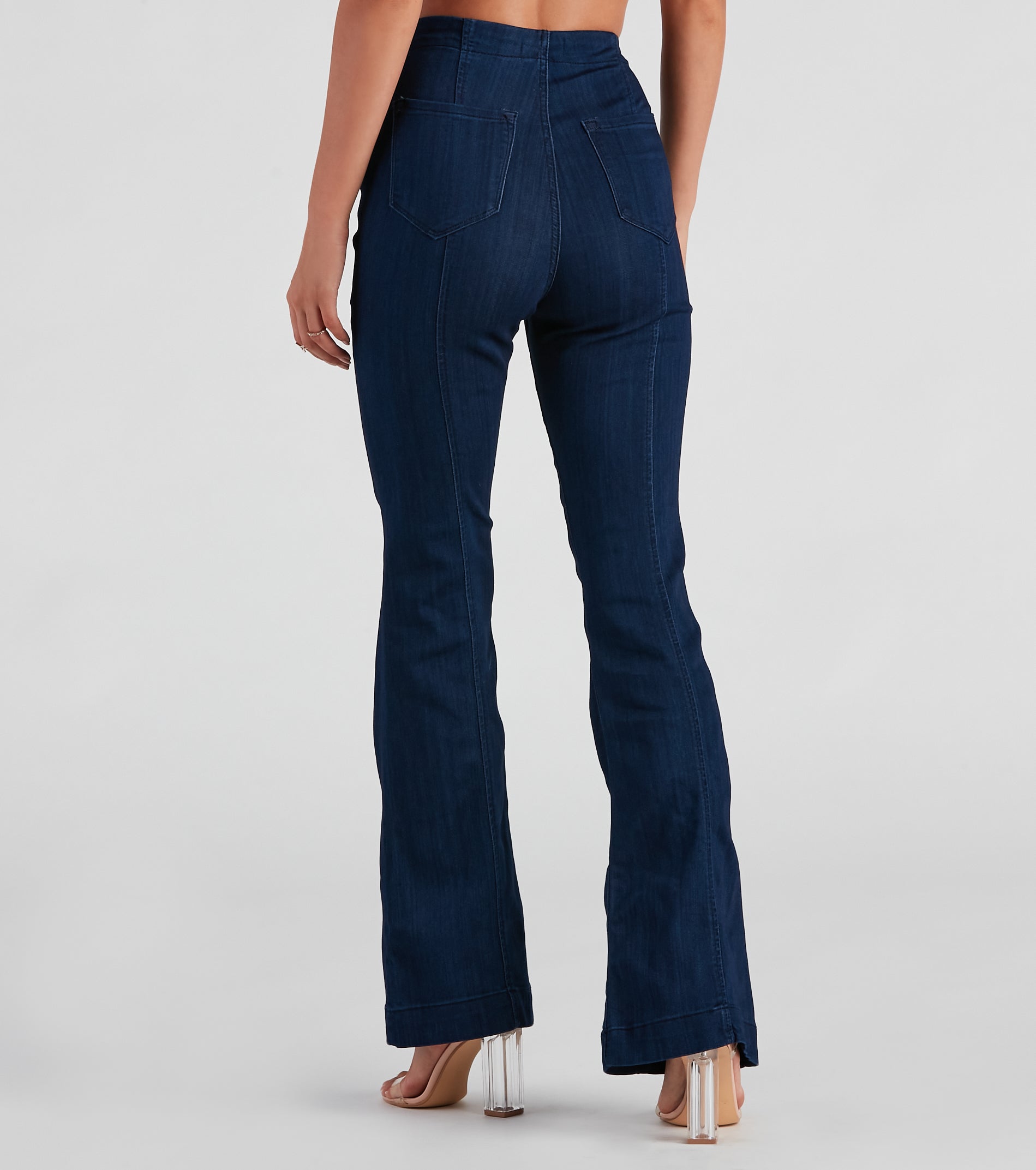 Slay In High-Rise Flare Denim Pants