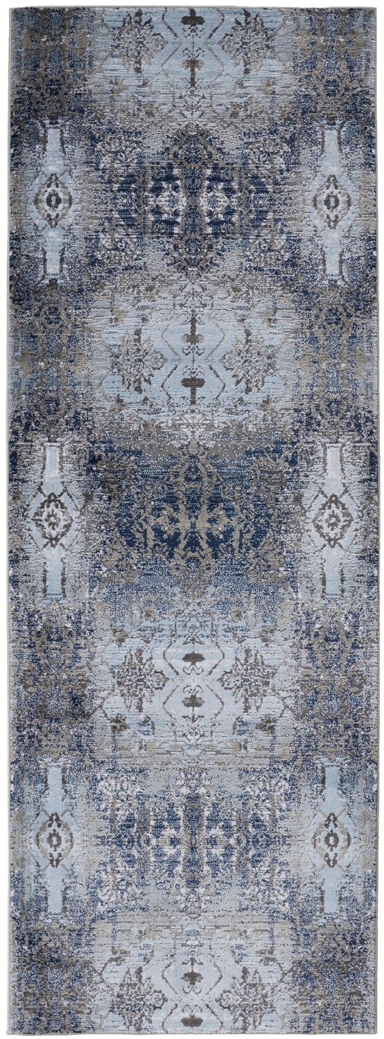 Javers Ice Blue and Navy Rug by BD Fine