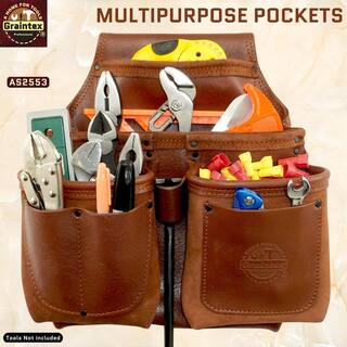 8-Pocket Framers Professional Tool Pouch with Ambassador Series Top Grain Leather AS2553