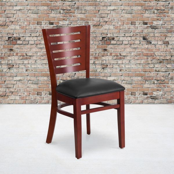 Flash Furniture Slat Back Mahogany Wooden Restaurant Chair