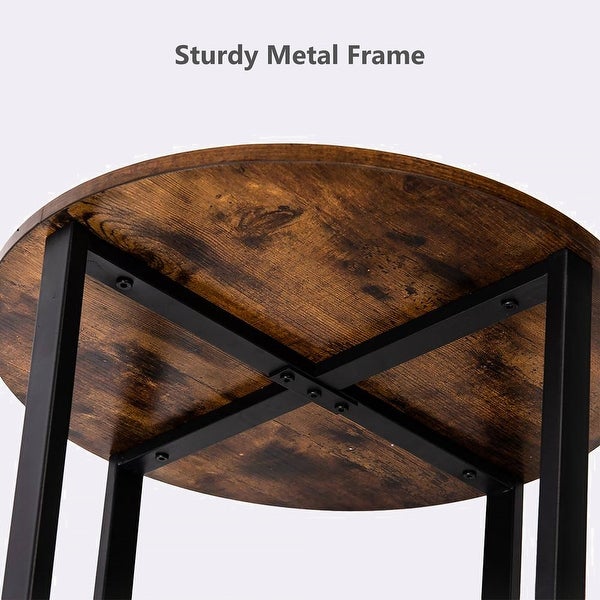 2-Tier Industrial Round Side Table