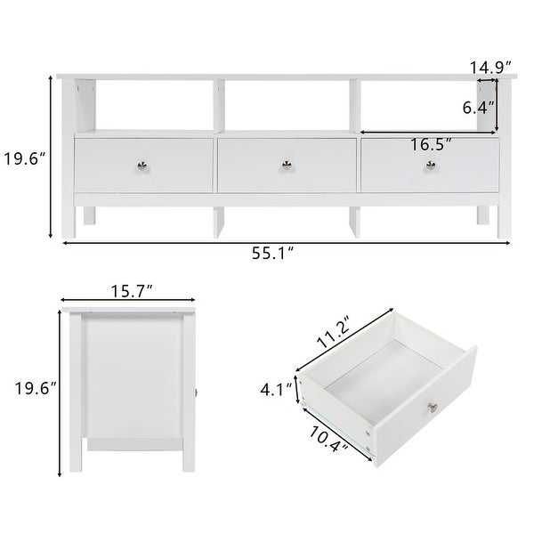 55 inch MDF Spray Paint 3 Pump TV Cabinet White