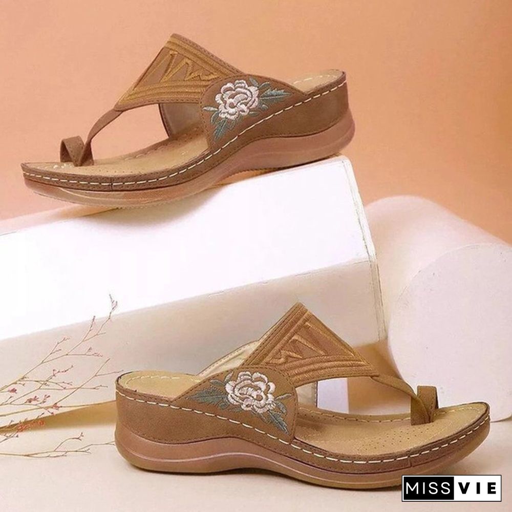 Women's Shoes Sandals Summer Beach Flip Flops Casual Slippers Fashion Wedge Heels Size 35-43