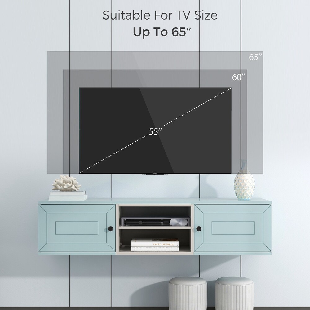 Floating TV Stand Wall Mounted TV Shelf with Large Storage   53.10\