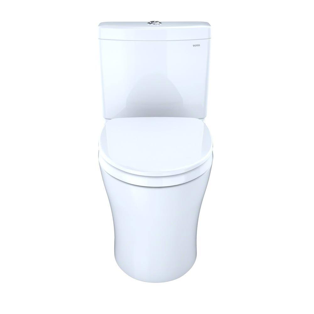 TOTO Aquia IV 2-Piece 0.81.0 GPF Dual Flush Elongated Standard Height Toilet in Cotton White SoftClose Seat Included MS446124CUMG#01