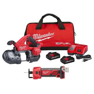 MW M18 FUEL 18-Volt Lithium-Ion Brushless Cordless Compact Bandsaw Kit with M18 Cut-Out Tool 2829-22-2627-20