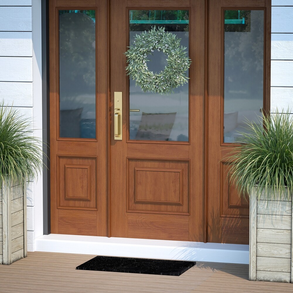 Indoor/Outdoor Solid Coir Entryway Doormat with Non Slip Backing