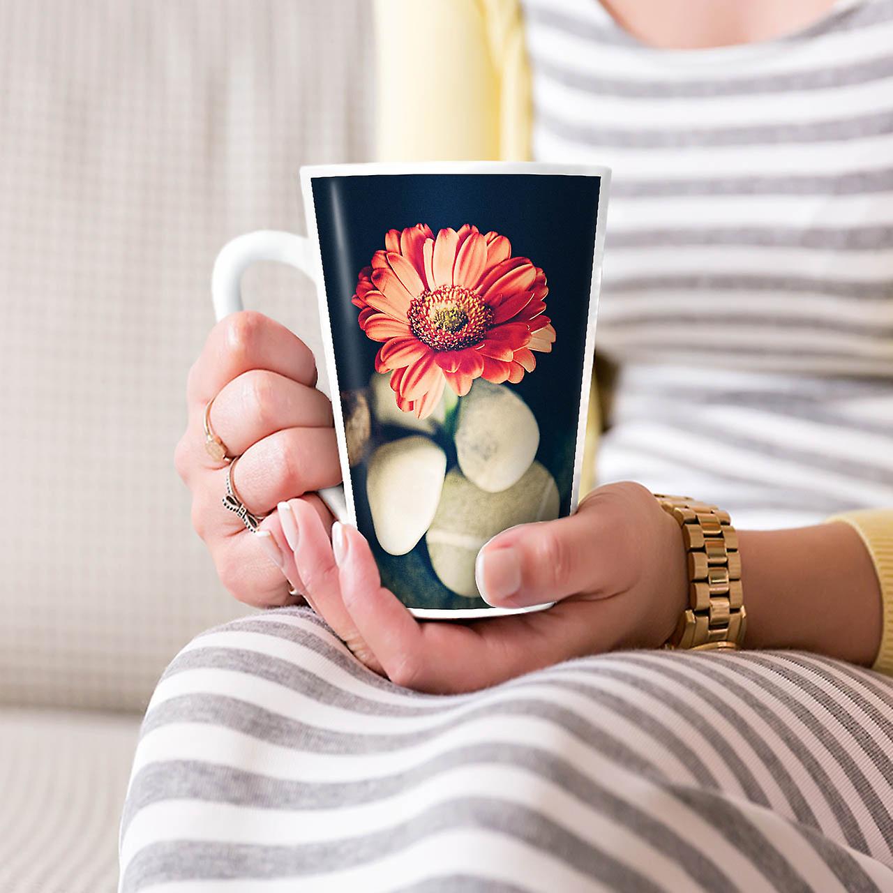 Gerbera Flower Nature NEW White Tea Coffee Ceramic Latte Mug 17 oz | Wellcoda