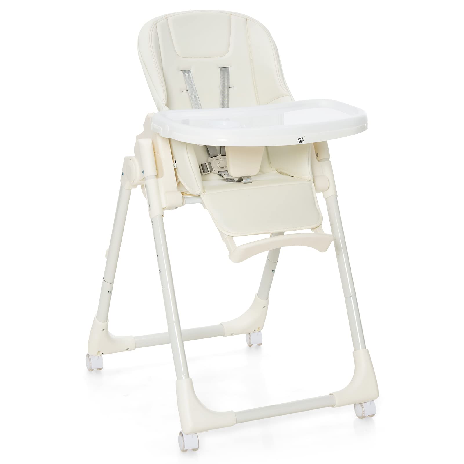 Costzon High Chair for Babies & Toddlers, Foldable Highchair