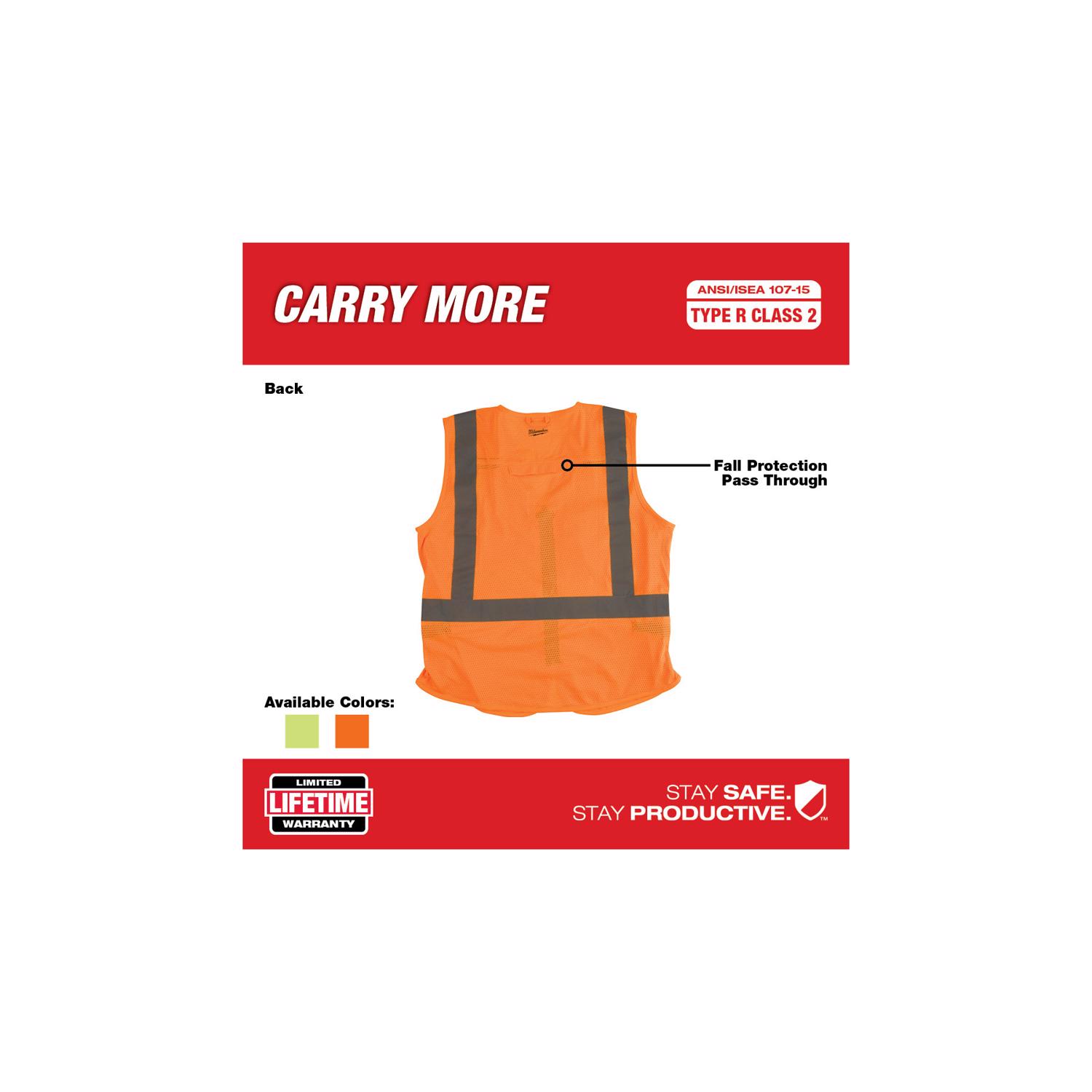 MW Reflective Safety Vest Hi-Viz Orange L/XL