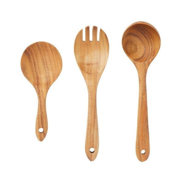 Wood Utensils Set for Cooking， 9 Piece Set Spoons and Spatulas for Kitchen