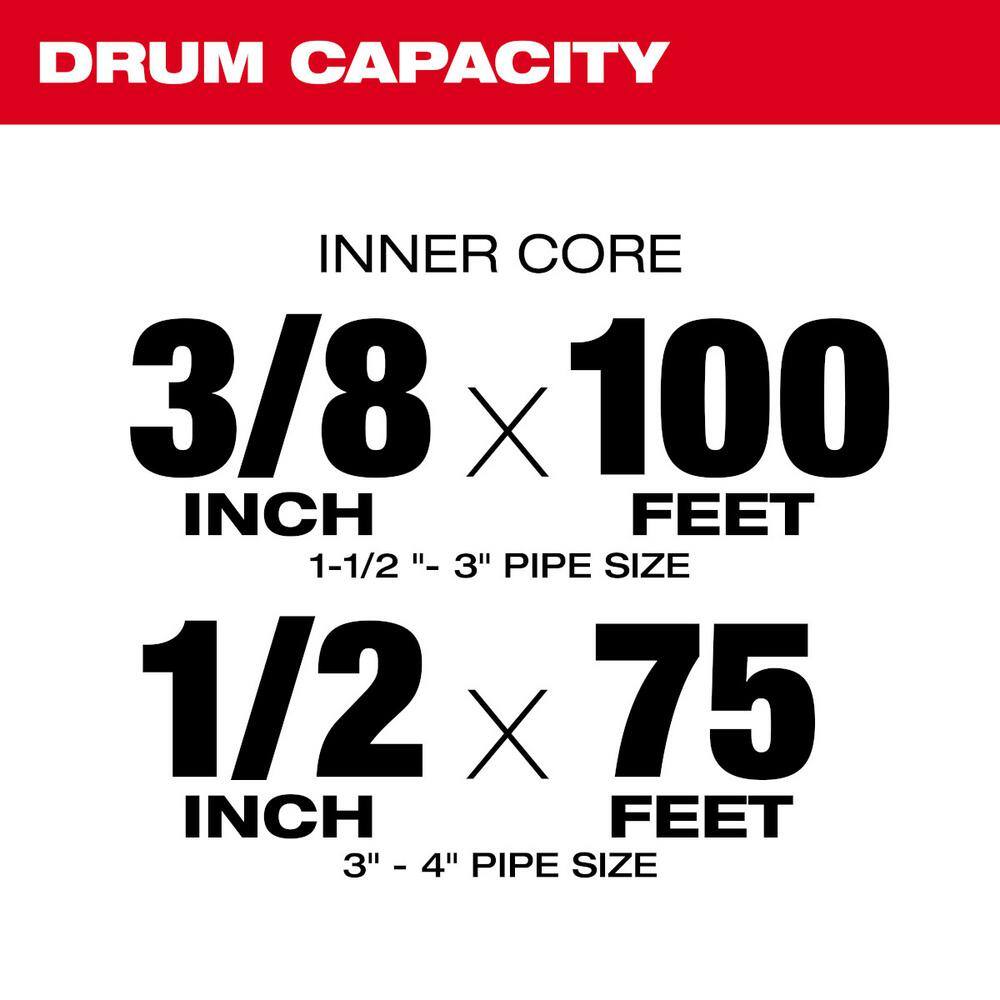 MW M18 18-Volt Lithium-Ion Cordless Drain Cleaning Drum Machine (Drum Only with Anchor Cable) 47-53-2817