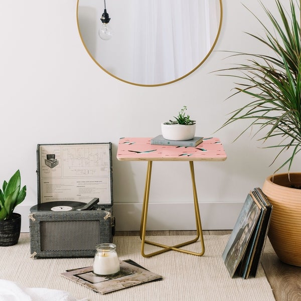 Holli Zollinger Flamingo Pink Round Side Table