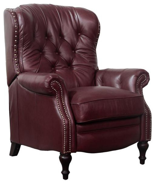 7 4733 Kendall Recliner  Wine   Traditional   Recliner Chairs   by Kolibri Decor  Houzz