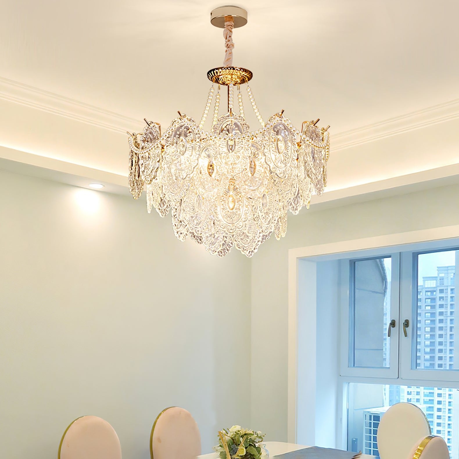 Pearls Glass Chandelier